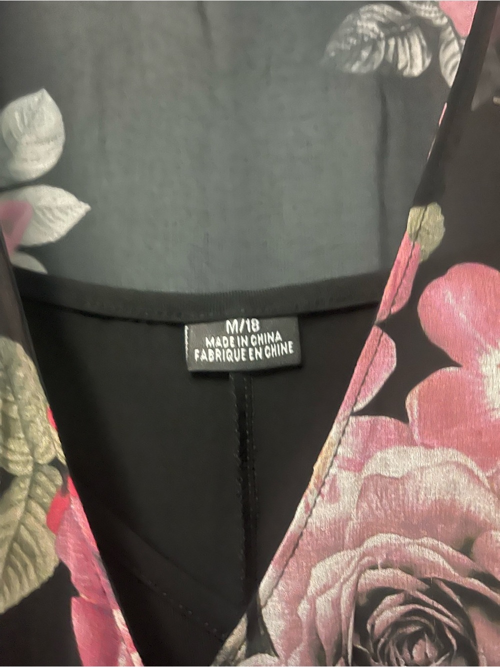 City Chic Paradise Floral Wrap Maxi Dress Black Pink Size M 18 Wedding Guest - Picture 5 of 10